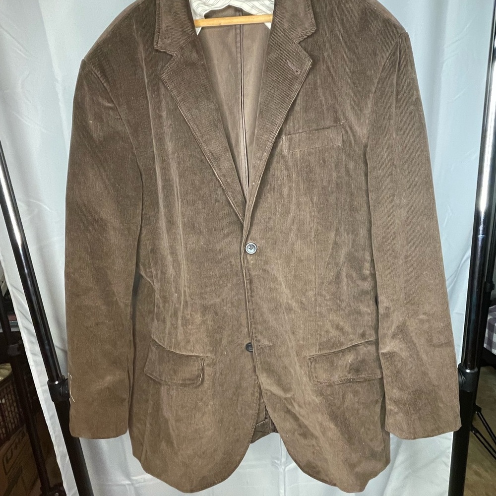 Elegant Brown Men's Blazer - Corduroy